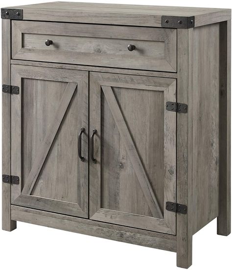 AmazonSmile: Walker Edison Furniture Company Farmhouse Barn Door Wood Accent Cabinet Entryway Bar Storage Entry Table Living Dining Room, 30 Inch, Grey Wash: Home & Kitchen Farmhouse Accent Cabinet, Tall Bed Frame, Farmhouse Barn Door, Solid Wood Bedroom Furniture, Farmhouse Storage Cabinets, Underbed Storage Drawers, Real Wood Furniture, Wood Barn Door, Door Accent Cabinet