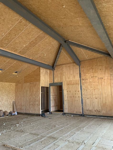 Nuthurst Cricket Clubhouse - SIP Roof and steel support Sip Panels, Sip House, Passive House Design, Sips Panels, Prefab Buildings, Loft Conversions, Structural Insulated Panels, Insulated Panels, Passive House