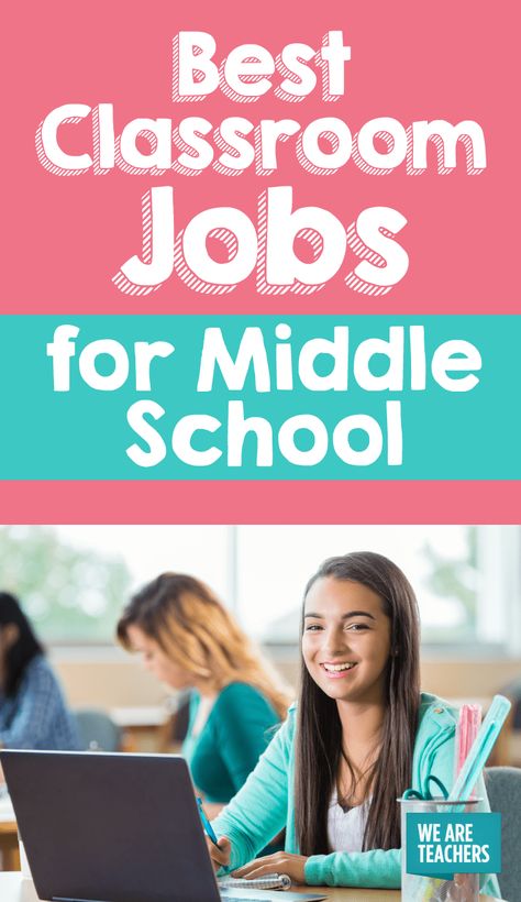 Ideas for Classroom Jobs for Middle School Students - WeAreTeachers Classroom Setup Middle School, Middle School Rewards, Middle School Classroom Organization, Middle School Classroom Management, Middle School Choir, Classroom Economy, Middle School Classroom Decor, Middle School Math Teacher, Ideas For Classroom