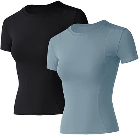 Running Shirts For Women, Sport Shirt Women, Short Sleeve Fitted Shirt, Dry Fit Shirts Woman, Tight Tops For Women, Compress Shirt Women, Workout T Shirts For Women, Sports Tops Women, Dri Fit Shirt Women Outfit