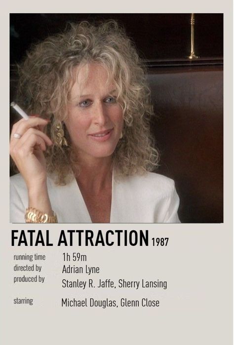 fatal attraction movie polaroid poster Fatal Attraction Movie, Type Of Aesthetics, 80s Classics, Fatal Attraction, Polaroid Poster, Classic Movie Posters, Movie Poster Wall, About Time Movie, American Beauty