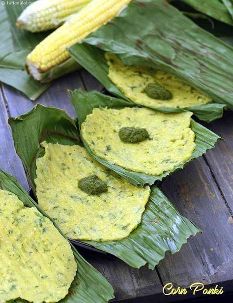 Corn Panki recipe, Vegetarian Recipes Indian Delicacies, Marathi Culture, Gujarati Snacks, Recipes Using Bananas, Veg Snacks, Recipe Vegetarian, Vegetarian Indian, Appetizers Recipes, Gujarati Recipes