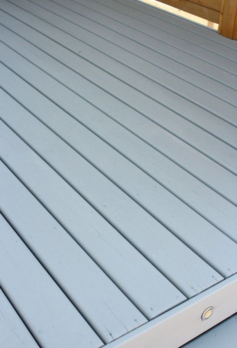 Our deck makeover is underway! Come check out the new Chelsea Gray stain and find out what's holding up our backyard transformation now. Deck Colors For Gray House, Painted Decks Colors Ideas, Deck Colors Ideas Paint, Grey Deck Stain, Deck Colours, Deck Skirt, Gray Deck, Benjamin Moore Chelsea Gray, Deck Paint Colors