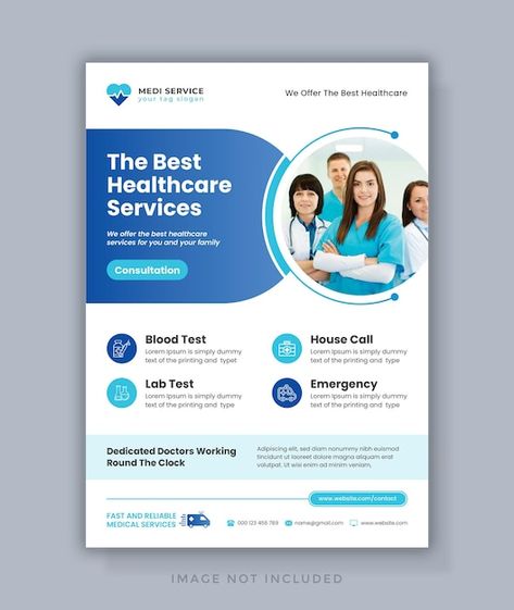 Health Information Poster, Healthcare Flyer Design, Doctor Flyer Design, Informative Flyer Design, Business Flyer Design Ideas, Healthcare Poster Design, Medical Brochure Design Layout, Healthcare Design Graphics, Hospital Flyer Design