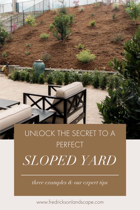 Are you tired of that unattractive and underutilized backyard slope? It's time to transform it into a stunning focal point of your outdoor space! Follow along as we uncover three incredible examples of how a backyard slope can become an eye-catching and functional addition to your home's exterior. Adding Hills To Yard, Tiered Sloped Landscaping, Diy Sloped Garden, Steep Hill Backyard Ideas, Backyard Landscaping With Hillside, Uphill Slope Backyard Ideas, Backyard Landscaping With Sloped Yard, Sloping Lot Landscaping, Backyard With Hill Ideas