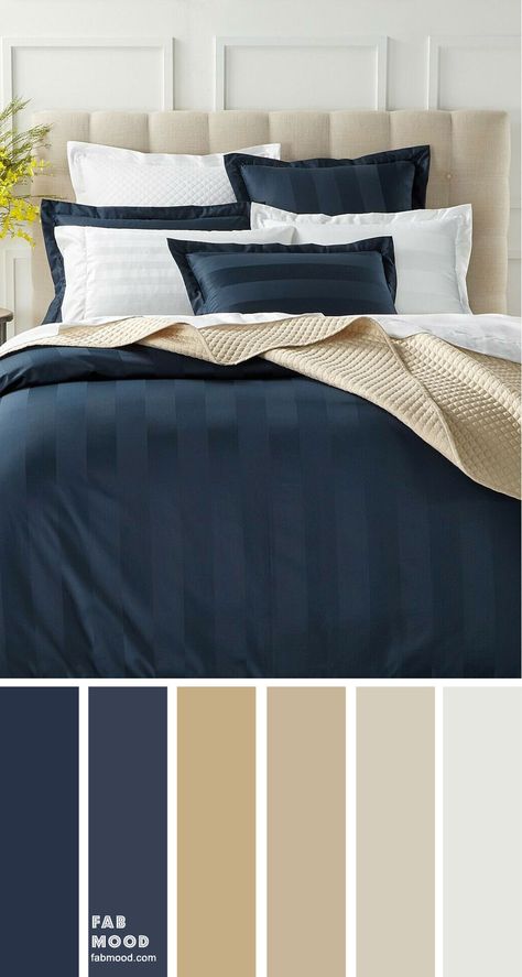 Bedroom color scheme ideas will help you to add harmonious shades to your home which give variety and feelings of calm. From beautiful wall colors... Color Scheme For Bedroom, Blue Bedroom Colors, Jungle Bedroom, Navy Bedrooms, Blue Bedroom Walls, Dark Blue Bedrooms, Navy Blue Bedrooms, Bedroom Colour Palette, Calming Bedroom