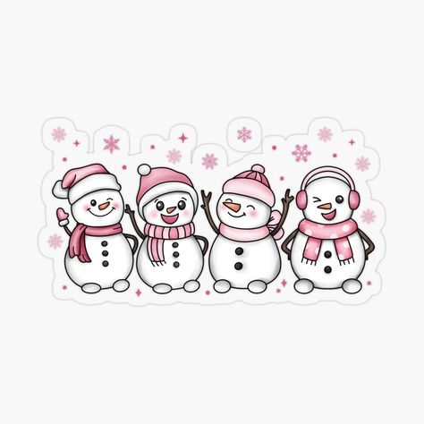 Get my art printed on awesome products. Support me at Redbubble #RBandME: https://www.redbubble.com/i/sticker/Cute-Pink-Snowman-Adorable-Winter-Charm-by-mommybee05/164936413.O9UDB?asc=u Pink Christmas Stickers, Winter Stickers Printable, Christmas Stickers Printable, Pink Snowman, Snowmen Pictures, Window Mural, Stickers Printable, Holiday Stickers, Christmas Stickers