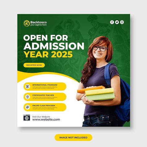 PSD open for admission social media post... | Premium Psd #Freepik #psd #admission-flyer #college-poster #university-admission #education-poster College Admission Poster, University Flyer, Poster University, College Poster, Admissions Poster, O Levels, Social Media Post Template, Admission Open, College Admission