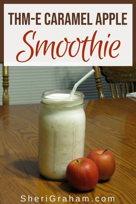 This smoothie works great as a Trim Healthy Mama breakfast or snack! Fix this THM smoothie when you need to sneak an E meal in. So yummy! #thm #trimhealthymama #thmrecipes #thmemeals #thmsmoothies #trimhealthymamasnacks Energizing Meals, Thm Shakes, Caramel Apple Smoothie, Thm Smoothies, Pritikin Diet, Trim Healthy Mama Breakfast, Thm Snacks, Thm Drinks, Apple Pie Smoothie