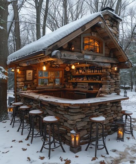 Mountain Cabins Irish Pub Design, Maine Cabin, Aesthetic Eclectic, Man Store, Small Dream Homes, Cabin Mansion, Cabin Bar, Cottage Vibes, Mountain Cabins