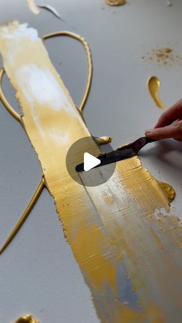 Using Gold Leaf In Paintings, Large Art Ideas, Victoria Barnhill Art, Fabric On Canvas Wall Art, Golden Art Painting, New Year Painting Ideas, Gold Painting Ideas, Gold Leaf Art Ideas, Gold Acrylic Painting