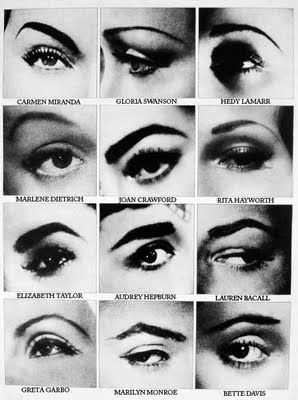 Brow chart  * Apparently i have a Marilyn Monroe eyebrow! Star Eyes, Smoky Eyes, Classic Movie Stars, Lauren Bacall, Marlene Dietrich, Perfect Eyebrows, Joan Crawford, Eyebrow Shaping, Old Hollywood Glamour