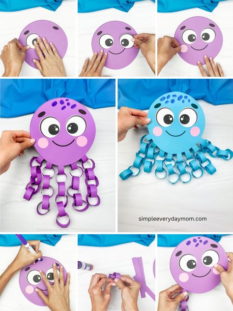 🐙 Octopus Paper Chain Craft ✂️ Get... - Fun Crafts For Kids | Facebook 1st Grade Crafts, Octopus Crafts, Babysitting Crafts, School Kids Crafts, Paper Chain, Vbs Crafts, Paper Chains, Daycare Activities, Alice In Wonderland Tea Party