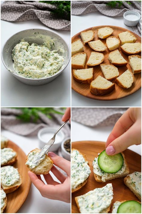 A little cucumber cream cheese sandwich is the perfect Dilly Cucumber Cream Cheese Bites (appetizer) for any holiday, game day, or gathering. Cucumber Cream Cheese Bites, Cucumber Bites With Herb Cream Cheese, Boursin Appetizers, Cucumber Cream Cheese Sandwiches, Cream Cheese Cucumber, Cucumber Cream Cheese, Cream Cheese Sandwich, Cream Cheese Bites, Cream Cheese Sandwiches