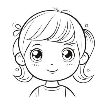 Girl Head Drawing, Drawing Ring, Ring Drawing, Girl Outlines, Sketch Simple, Art Outline, Face Clipart, Shading Drawing, Girl Face Drawing