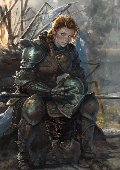 Source: https://oniric-realms.tumblr.com/ Woman In Armor, Female Armor, Heroic Fantasy, Female Knight, Dungeons And Dragons Characters, Fantasy Armor, Fantasy Warrior, Arte Fantasy, Fantasy Rpg