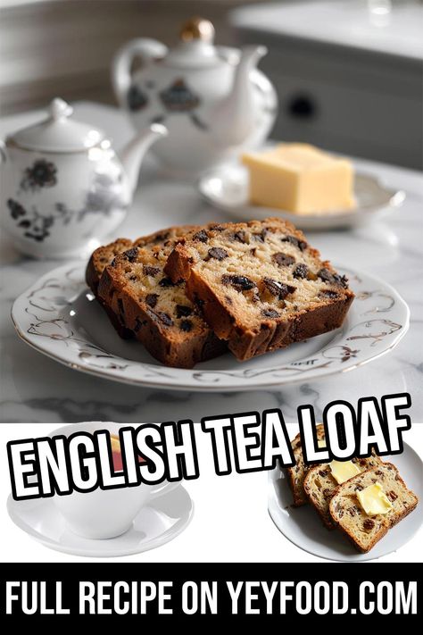 English Tea Loaf - Yeyfood.com: Recipes, cooking tips, and kitchen hacks for home cooks of all levels English Tea Loaf, Classic English Recipes, English Tea Cakes Recipes, Proper English Tea, Tea Loaf Recipe, Cold Tea Recipes, Tea Breads, Cinnamon Bread Easy, Hacks For Home