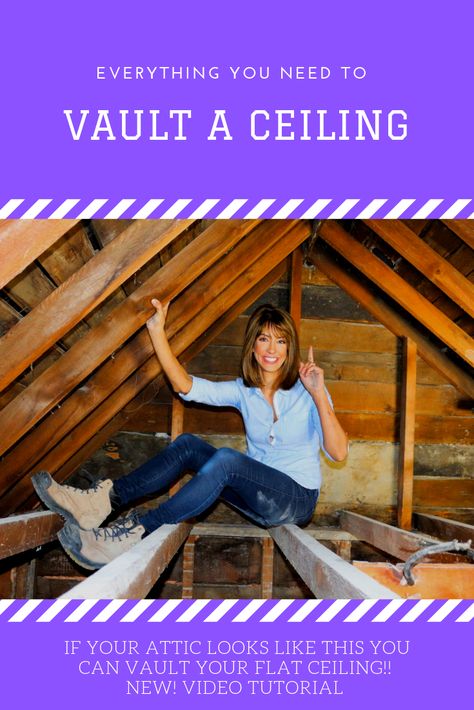 Raise Ceiling, Low Ceiling Attic, Cathedral Ceiling Living Room, Vaulted Ceiling Ideas, Ceiling Remodel, Flat Ceiling, Pitched Ceiling, Vaulted Ceiling Living Room, Exposed Ceilings