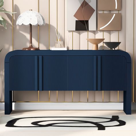 [Stripe Shape]：The stripe design makes the surrounding environment no longer monotonous. Unique Console Table Design, Bathroom Units Modern, Mdf Cabinet Doors, Furniture Store Design, Console Unit, Pantry Cabinets, Accent Storage Cabinet, Books Decor, Mdf Cabinets