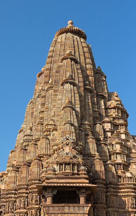 Shikhara - Mahadev Temple, Khajuraho, India Khajuraho Temple, Mahadev Temple, India Travel Places, Temple India, Indian Temple Architecture, India Architecture, Ancient Indian Architecture, Hindu Temples, Amazing India