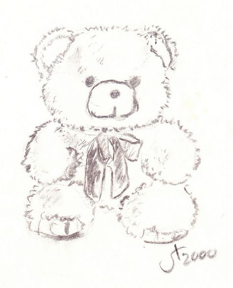 Teddy bear - Coal drawing by trudslev, via Flickr  Something like this for sister tat with frare bear on each side of the ribbon Coal Drawing, Teddy Bear Doodle, Teddy Drawing, Teddy Bear Sketch, Sister Tat, Teddy Bear Drawing, Teddy Bear Cartoon, Bear Sketch, Old Teddy Bears