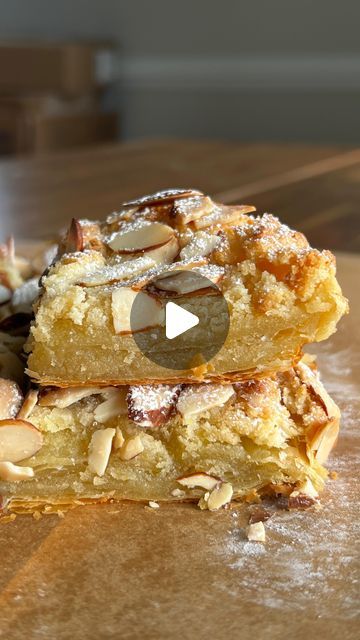 Apple Pie Almond Croissants, Giant Almond Croissant, Almond Croissant Coffee Cake, Almond Crossiant Recipes, Almond Filling For Croissants, Flat Croissant Recipe, Almond Puff Pastry, Almond Filling, Almond Pastry