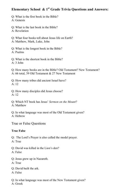 Bible Questions For Kids, Bible Questions And Answers, Bible Trivia, Bible Object Lessons, Bible Questions, Bible Quiz, Preschool Bible, Bible Study Methods, Trivia Questions And Answers