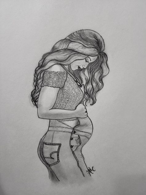 Motherhood Pencil Art Mother Pencil Drawings, Pregnant Sketch Drawings, Motherhood Drawing, Drawings Of Pregnant Women, Drawing Of A Pregnant Woman, Teenage Pregnancy Drawing, Parenting Illustration, Mom Drawing, Pregnancy Art