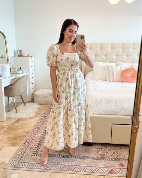 The perfect spring outfit! Love this delicate white floral midi dress, runs true to size. Click on the link to shop Long Midi Dress Outfits, Simple Midi Dress Casual, White Floral Cottagecore Dress For Spring, Cottagecore Midi Dress With Ditsy Floral Print, Cottagecore White Midi Dress With Floral Print, Princesscore Floral Print Dresses For Spring, Cottagecore White Floral Dress, White Spring Dress, Benefits Of Massage