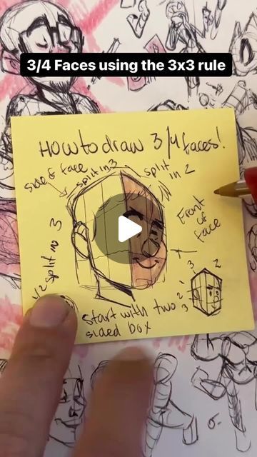 21 Draw | How to draw heads at a 3-quarter angle using the 3x3 rule. ✏️ Art tip by ⁠ @rodgontheartist ❤️⁠ ⁠ For drawing profile heads... | Instagram How To Draw Three Quarter Face, 21 Draw, Draw Heads, Learning Art, Anime References, Construction Drawings, Rule Of Thirds, Learn Art, Art Tips