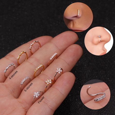 Nose Piercing Ring, Unique Nose Rings, Nose Ring Jewelry, Sterling Silver Nose Rings, Nostril Ring, Nose Piercing Hoop, Tragus Ring, Diamond Nose Ring, Nose Piercing Jewelry