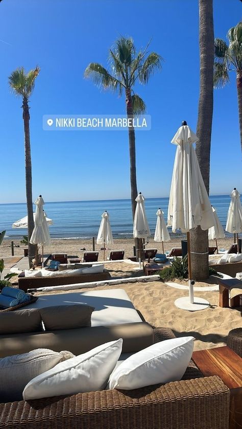 Marbella Spain Beach, Marbella Aesthetic, Nikki Beach Marbella, Spain Marbella, Marbella Beach, Spain Aesthetic, Nikki Beach, Holiday Travel Destinations, Marbella Spain