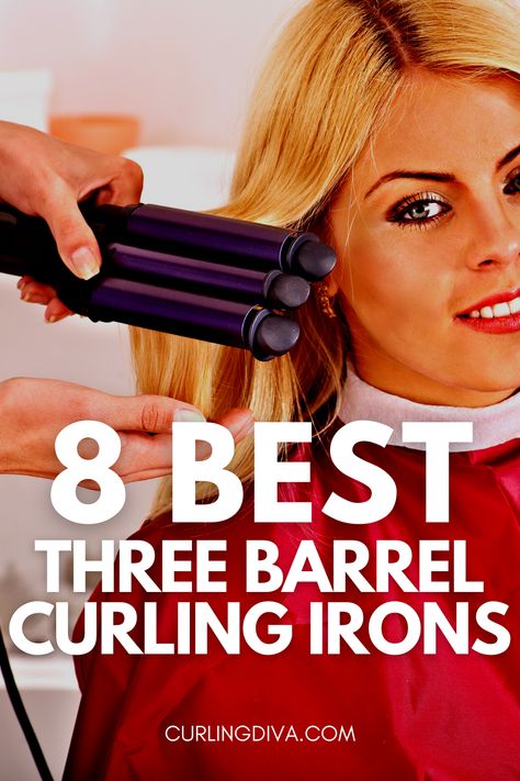 Double Barrel Curling Iron, Curling Iron Short Hair, Curling Iron Tutorial, Three Barrel Curls, Curling Iron Tips, Types Of Curling Irons, Three Barrel Curling Iron, Loose Beach Waves, Beachwaver Curling Iron