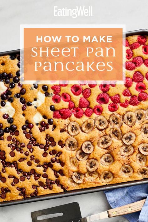 Krusteaz Pancake Mix Recipes, Pancake Mix Uses, Krusteaz Pancake Mix, Sheet Pan Pancakes, Pan Pancakes, Oven Pancakes, Pancake Mix Recipes, Breakfast For A Crowd, Baked Pancakes