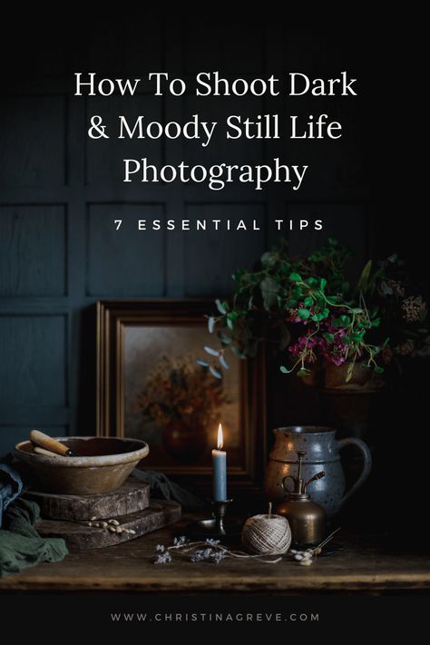 Moody Flat Lay Photography, Hi Key Photography Ideas, Moody Interior Photography, Moody Flower Photography, Autumn Still Life Photography, Moody Photography Aesthetic, Dark And Moody Branding, Moody Lighting Photography, Dark And Moody Decor