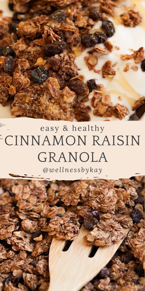 Healthy Raisin Recipes, Cinnamon Raisin Granola, Granola Clusters Recipe, Raisin Granola, Oat Clusters, Crispy Granola, Oatmeal Raisin Cookie, Homemade Granola Healthy, Breakfast Recipes Easy Quick