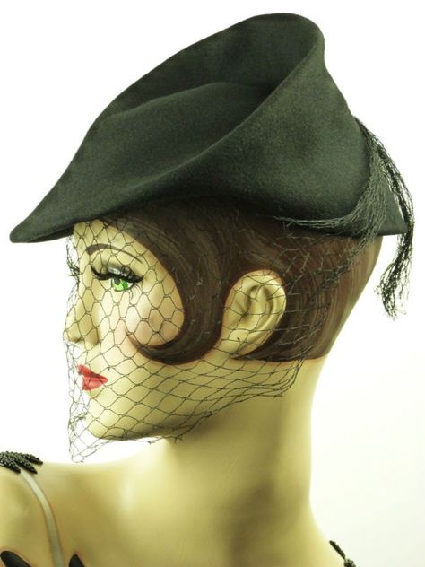 Fashion 1940s Style, Stylish Womens Hats, Elegant Hat, Historical Hats, 1940s Hats, Happy Hat, Vintage Style Hat, Veiled Hats, Types Of Hats