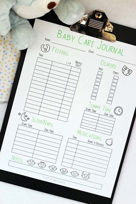 Free Printable Baby Care Log | Sunny Day Family Baby Tracker, Baby Bullet, Baby Schedule, Pregnancy Journal, Baby Sleep Problems, Baby Care Tips, Baby Journal, Baby Prep, Baby Organization