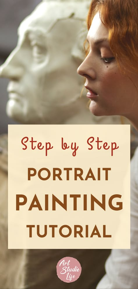 Oil Painting Portrait Step By Step, How To Oil Paint A Face, How To Paint An Oil Portrait, Acrylic Portrait Painting Tutorials Step By Step, Female Oil Painting Portrait, Portrait Painting Tutorial, Oil Painting Portrait Old Master, Acrylic Portrait Painting, Oil Painting Tips