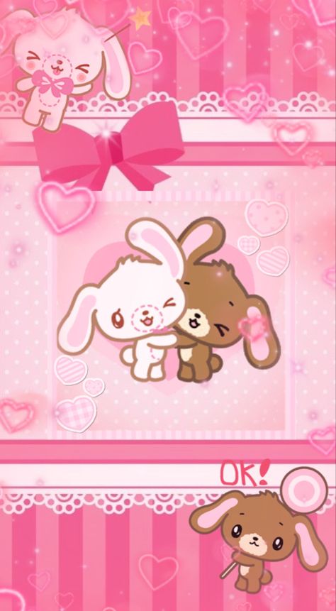 Sugar Bunnies, Kawaii Background, Memo Paper, Bunny Wallpaper, Sanrio Wallpaper, Hello Kitty Iphone Wallpaper, Phone Stuff, Character Wallpaper, Bear Wallpaper