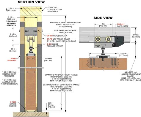 Detail Pocket Door Detail, Sliding Door Detail, 2x4 Wall, Pocket Sliding Door, Pocket Door Installation, Fold Door, Detail Drawing, Sliding Folding Doors, Sliding Pocket Doors