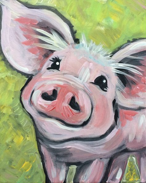 Papierschachtel falten mithilfe eines CD - 5 Minuten Kraft Animal Paintings Acrylic, Pig Painting, Animals Farm, Pig Art, Easy Canvas Painting, Cow Art, Painting Class, Country Chic, Painting Projects