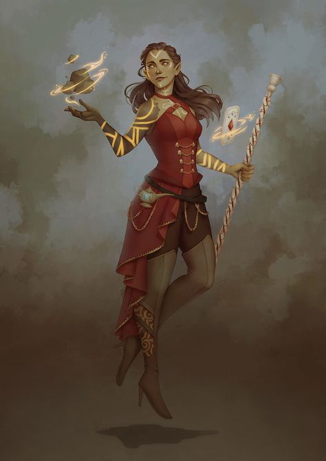 Genie Warlock, Earth Genasi, Warlock Dnd, Npc Ideas, Dnd Elves, Half Elf, Elf Characters, Female Elf, Dungeons And Dragons Characters