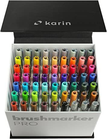 KARIN Megabox Brush Marker Pro Water-Based Brush Pen Suitable for Painting, Drawing and Handlettering Multi-Coloured KAR27C7 Assorted Clip Studio Paint Brushes, Brush Lettering Quotes, Brush Texture, Stationery Obsession, Art Supplies Storage, Cool School Supplies, Brush Markers, Coloring Supplies, How To Clean Makeup Brushes