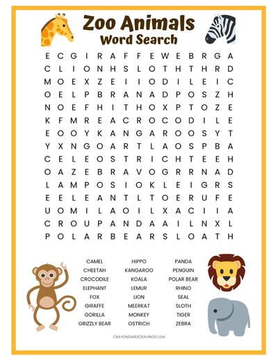 This word search for kids is actually fun for the whole family! See who can spot all of the animals "at the zoo" first. Animals Puzzle Worksheet, Wordsearches For Kids, Animal Word Search, Word Search Free Printable, Word Puzzles For Kids, Word Search For Kids, Kids Word Search, Word Search Puzzles Printables, Zoo Activities