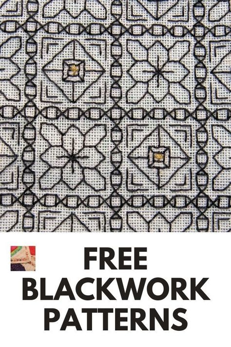 Stained Glass Patterns For Beginners, Free Stained Glass Patterns, Motifs Blackwork, Blackwork Embroidery Designs, Blackwork Embroidery Patterns, Medieval Embroidery, Blackwork Cross Stitch, Blackwork Designs, Blackwork Patterns