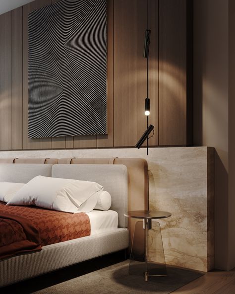 Luxury Home Loaded With Marble and Modern Style Bedroom Bed Design, Sopot, Luxury Bedroom, Headboard Designs, Bedroom Headboard, Contemporary Bedroom, Luxurious Bedrooms, Interior Design Bedroom, Wall Decor Bedroom