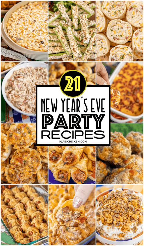 New Year’s Eve Food Sliders, Simple New Year’s Eve Appetizers, New Year’s Eve Snacks Easy, Easy Appetizers For New Years Eve Party, Easy Appetizers For A Party New Years, Potluck Recipes New Years Eve, New Year’s Eve Recipe Ideas, Nye Potluck Ideas, Party Apps Finger Foods