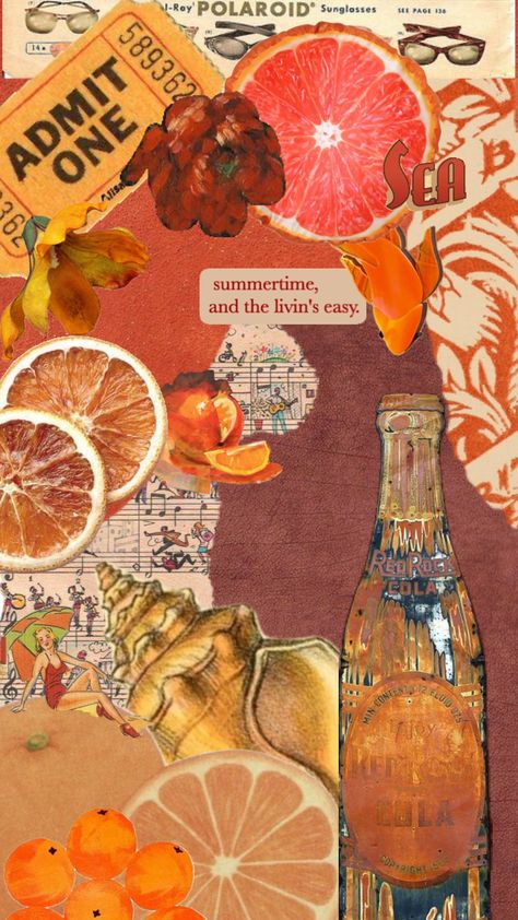 Orange Aesthetic Wallpaper Collage, Orange Aesthetic Wallpaper, Hearing Things, Preppy Orange, Vibe Wallpaper, Aesthetic Wallpaper Collage, Background Collage, Artsy Background, Fruit Wallpaper