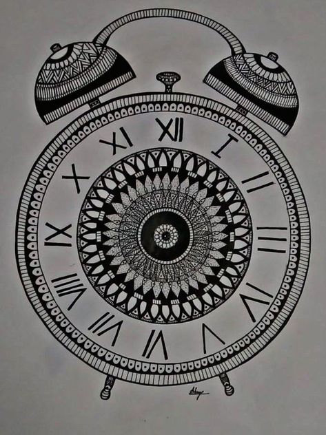 Mandela Art Easy, Clock Drawing, Mandala Sketch, Butterfly Art Drawing, Mandala Book, Doddle Art, Easy Mandala, Easy Mandala Drawing, Mandela Art